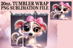 Magical Sublimation 20oz tumbler wrap, 3D Dog Product Image 1
