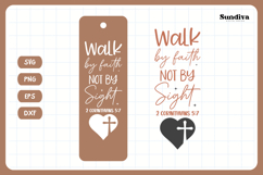 Christian Bookmark Saying SVG | Walk by Faith, Not by Sight Product Image 3