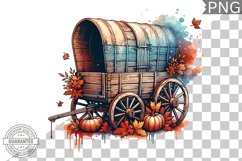 Fall Wagon Garden Sublimation - Fall Clipart PNG Design Product Image 1