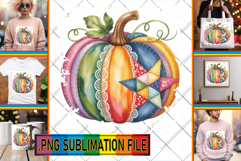 Playful TSHIRT Art Magic PNG, Pumpkin Watercolor Product Image 1
