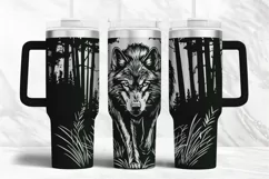 40oz Tumbler laser svg Wolf wrap | Engraved tumbler svg Product Image 1