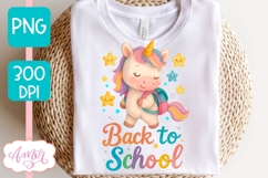 Back to school shirt PNG, Cute unicorn sublimation design Product Image 2