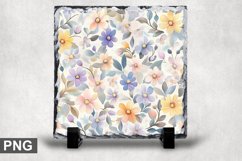 Pastel Flowers Square Sublimation Slate Design Product Image 1