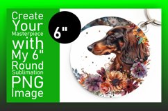 Colorful Dog Design Sublimation Circle Keychain Product Image 1