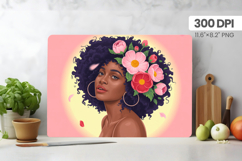 Afro Girl/Woman Melanin braided hair Cutting Board PNG Desig Product Image 1