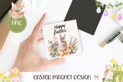 Cartoon Bunny PNG, Easter Eggs Square Coaster Design Product Image 1
