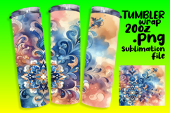 Sublimation-Ready Graphics for 20oz Tumbler , Watercolor Pat Product Image 1