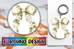 Round Design Sublimation PNG with Watercolor Bow Art Product Image 1