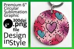 Sophisticated Round Design Keychain Art , Heart Product Image 1