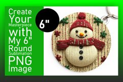 Elegant Keychain Round Design PNG , Snowman Product Image 1