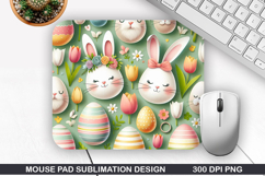 Bunny Mouse Pad Sublimation, Easter Bunny Mouse Pad PNG Product Image 1