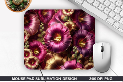 3D Flowers Mouse Pad Sublimation, Flowers Mouse Pad PNG Product Image 1