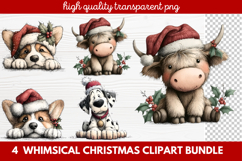Whimsical Christmas Clipart | Cute Festive Holiday PNG Product Image 1