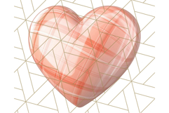 Pastel Puffy Patterned Hearts Clipart PNG, 3D Look Heart Png Product Image 3