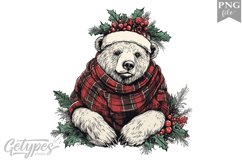 Christmas Bear Clipart Design - High Quality 300 Dpi Product Image 1
