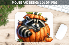 Watercolor Raccoon Mouse Pad Sublimation - Animal PNG Product Image 1