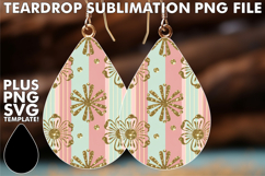 Joyful Teardrop Earrings ART IDEAS, Gold Flower Product Image 1