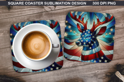 Deer Coaster Sublimation, 4th Of July Coaster PNG Product Image 1