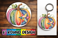 Luminous Round Ornaments Sublimation, Pumpkin Watercolor Product Image 1