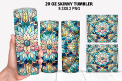 Flower Skinny Tumbler 20oz Wrap Design, Flowers Tumble PNG Product Image 1