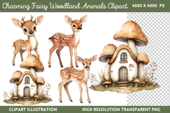 Charming Fairy Woodland Animals Clipart PNG Product Image 1