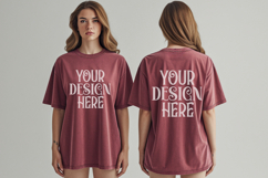 Crimson Comfort Colors 1717 Front &amp; back T shirt Mockup Product Image 1