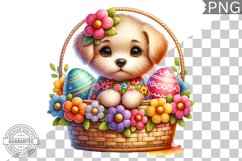 Easter Dog Sublimation - Easter Clipart PNG Design Product Image 1
