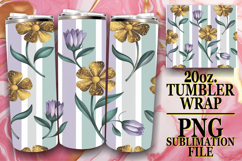 Joyful Whispers 20oz tumbler wrap, Gold Flower Product Image 1