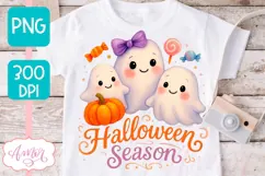 Halloween season PNG design, Cute Halloween Ghosts PNG Product Image 1