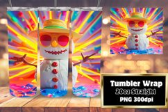 Holiday Snowman Sublimation Tumbler Wrap 20oz Summer Snow Product Image 1