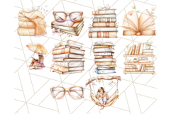 Cozy Book Lover Clipart PNG, Reading Aesthetic Graphics Product Image 6