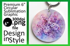 with Round Design Keychain Floral Sublimation Product Image 1