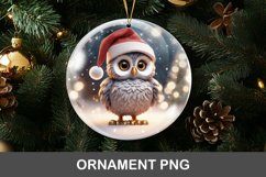 3D christmas ornament - owl wearing santa hat Product Image 1