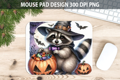Raccoon Mouse pad Sublimation - Halloween Animal PNG Design Product Image 1