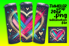 VIBRANT Sublimation Tumbler Design , Heart Product Image 1