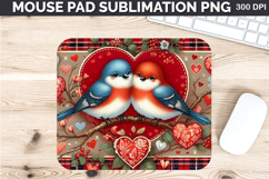 Watercolor Bird Mouse Pad Sublimation - Valentines PNG Product Image 1