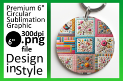 Bright Round Design for Keychains , Patchwork Product Image 1