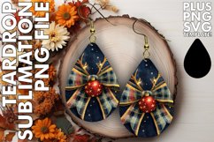 Bright Teardrop Earrings Gift Ideas, Christmas Bow Product Image 1