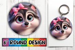 Radiant Circle Car Coasters, 3D Dog Product Image 1