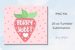 Berry Sweet Pink Strawberry Tumbler Wrap 20 oz Sublimation Product Image 2