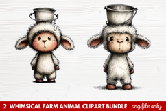 Whimsical Farm Animal Clipart | Cute Farm Animals PNG Set Product Image 1