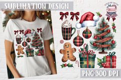 Christmas Coquette Bow PNG Holidays Funny Watercolor Product Image 1