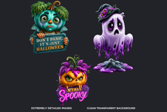 Halloween Curiosities Clipart Set | Spooky Transparent PNG Product Image 3