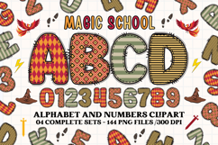 Wizard Magic School Alphabet Clipart, wizard letters doodle Product Image 1