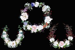Watercolor roses wreaths clipart Product Image 2
