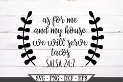 Funny As For Me And My House We Will Serve Tacos SVG Design Product Image 2
