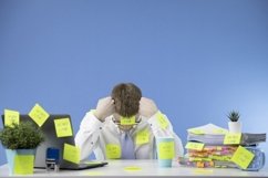 Handsome man dressed in classic shirt with blue tie Product Image 1