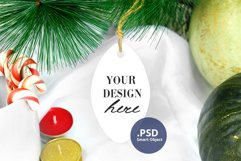 Christmas Football Ornament Mockup PSD, Ornament Mockup PNG Product Image 1