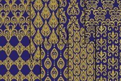 Blue Damasks paper, GOLD DIGITAL PAPER, Blue gold papers A4 Product Image 3