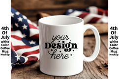 4th of July white 11oz blank coffee mug mockup Product Image 1